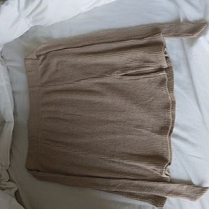 NWOT Beige Skirt with Waist Tie & Slit